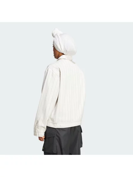 Adidas Kurtka koszulowa Pinstripe Harrington biały
