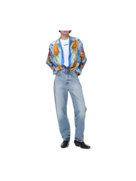 Jeansy Versace z ćwiekami niebieskie