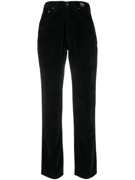 Sametové kalhoty Versace Pre-owned černé