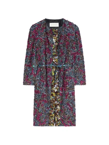 Palton Dries Van Noten albastru