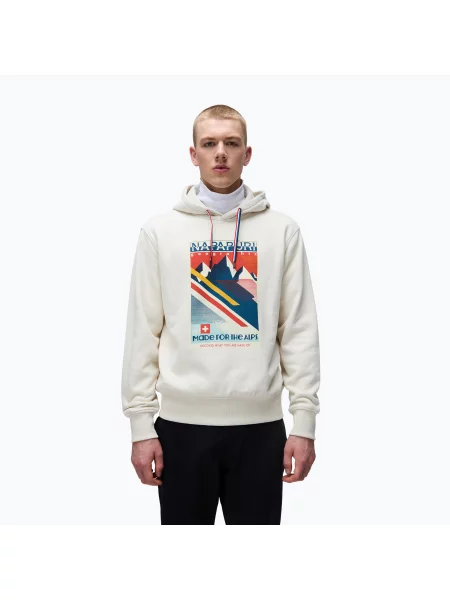 Férfi pulóver Napapijri B-Portalet Hooded beige dimity B-Portalet Hooded bézs
