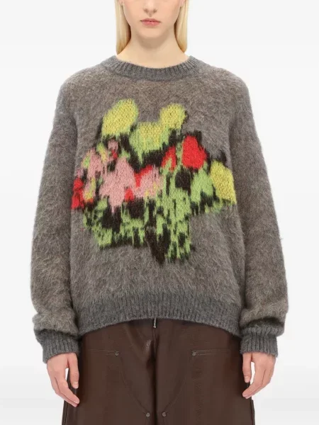 Pulover Msgm cu model floral gri