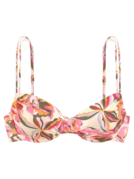 S.Oliver Bikini zgornji del kremna / kaki / roza rdeča