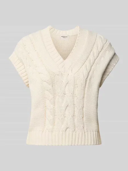 Bezrękawnik o kroju regular fit z mieszanki bawełny model PASCIA' Weekend Max Mara biała