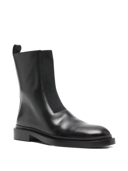 Kožené chunky kotníkové boty Jil Sander Pre-owned černé