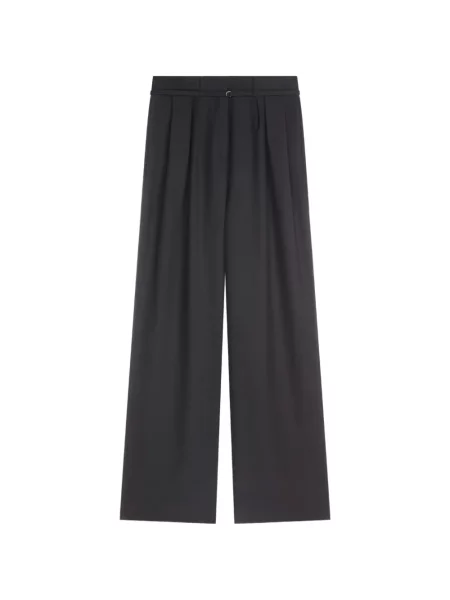 Cu centură pantaloni Dries Van Noten negru