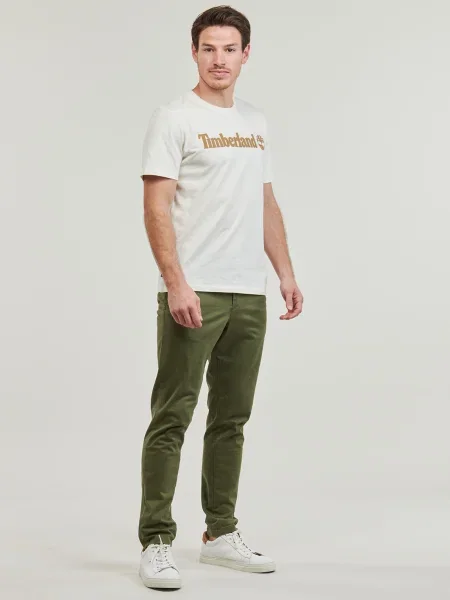 Rövid ujjú rövid póló Timberland autogrammal fehér