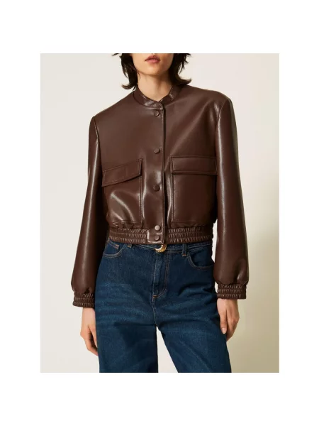 Kurtka bomber Twinset brązowy