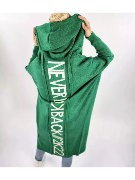 Cardigan Pri de lână lung alb