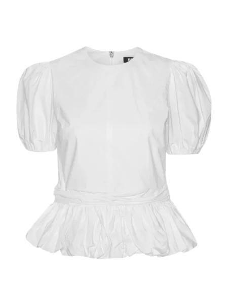 Bluzka Rotate Birger Christensen z bufiastymi rękawami biała