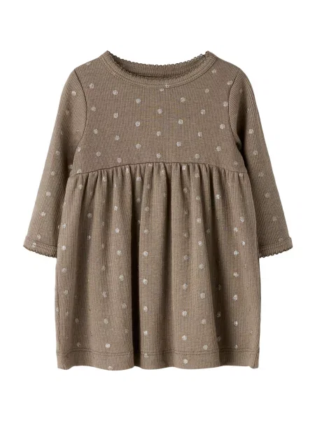 NAME IT Rochie NBFLONA pământiu / argintiu