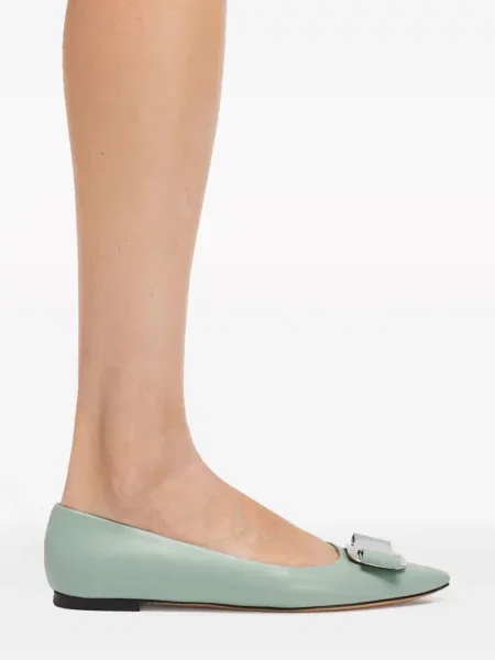 Μπαλαρίνες Ferragamo με φιόγκο πράσινο