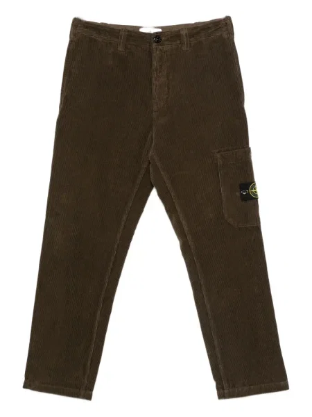 Pantaloni Stone Island de catifea cord cu strasuri verde