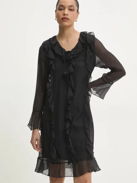 Answear Lab sukienka mini prosta czarny