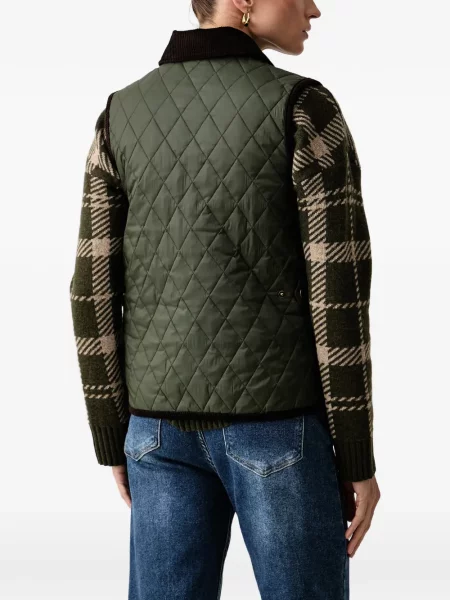 Gulerat matlasat vestă Barbour de catifea cord verde