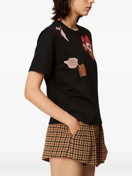 Tricou Twinset cu broderie negru