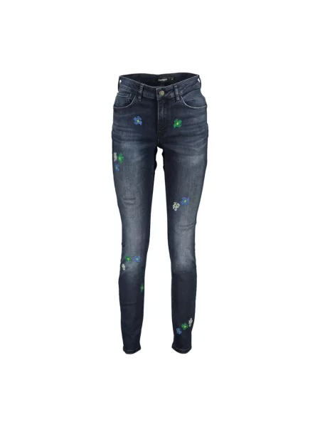 Jeansy skinny Desigual niebieskie