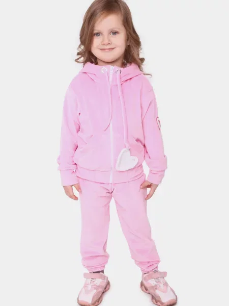 Велюровий Дитячий Спортивний костюм Timbo рожевий