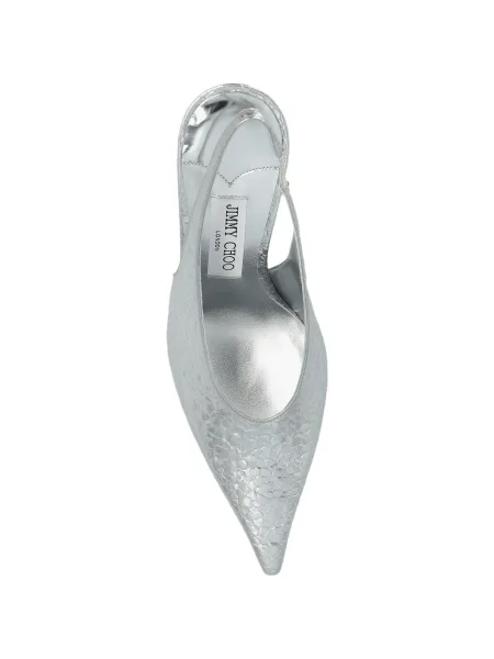 Pantofi cu toc Jimmy Choo cu vârf ascuţit argintiu