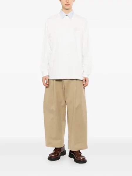 Lung tricou Kenzo cu broderie alb