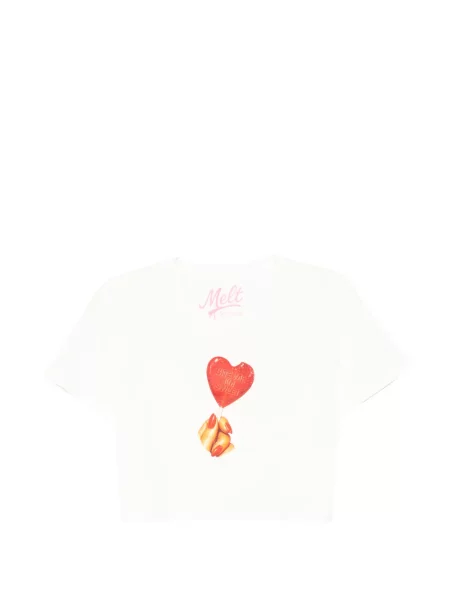 Decupat tricou Melt cu imagine alb