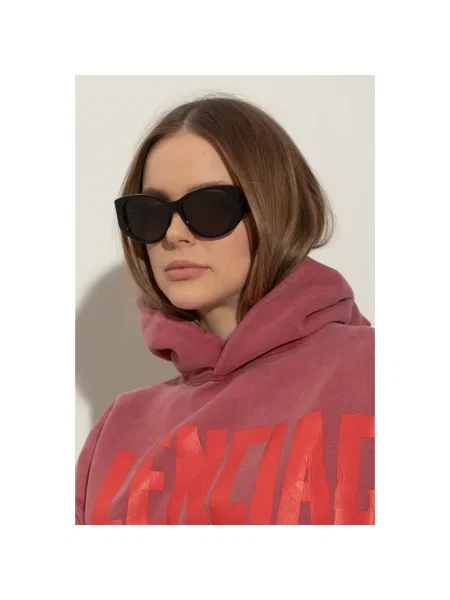 Lniane okulary przeciwsłoneczne Balenciaga czarne
