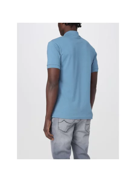 Lacoste koszulka polo Mężczyźni jednolity 4 niebieski