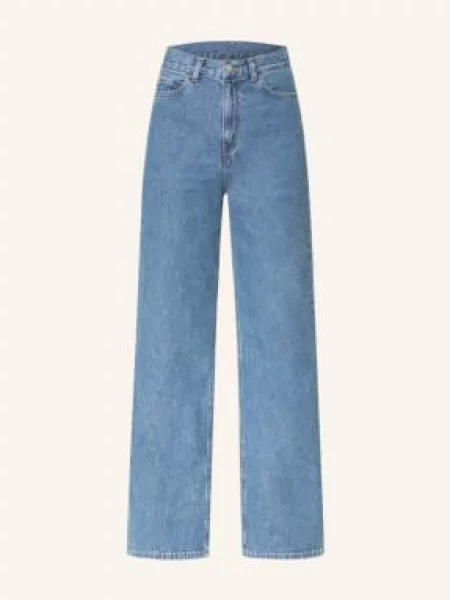 Carhartt Wip Jeansy Flare Jane blau niebieskie