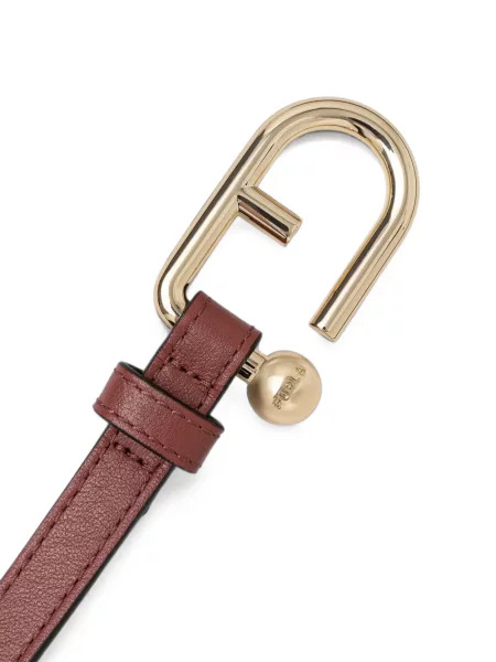 Cu centură curea Furla din piele roșu