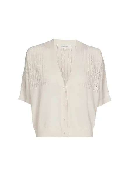 Kardigan Marie Méro z krótkim rękawem beżowy