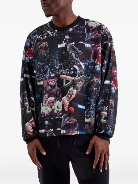 Hanorac crewneck Jordan cu imagine negru