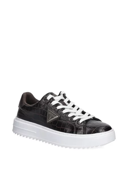 Sneakerși Guess cu autograf maro