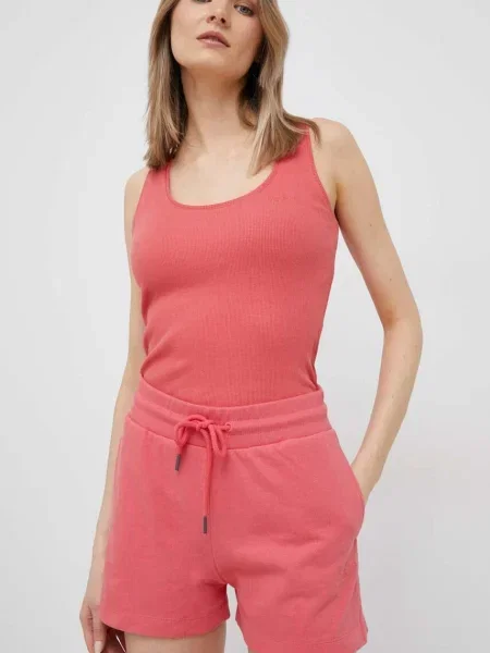 Šortky Pepe Jeans Whitney hladké high waist červená