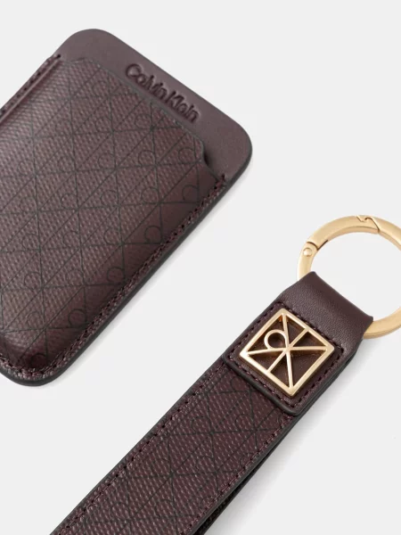 Calvin Klein Set etui za kreditne kartice in obesek za ključe Bordo rdeča