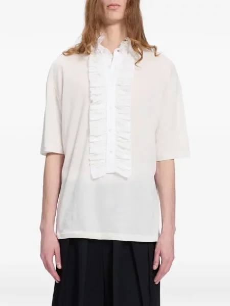 Tricou Ann Demeulemeester cu volane din dantelă