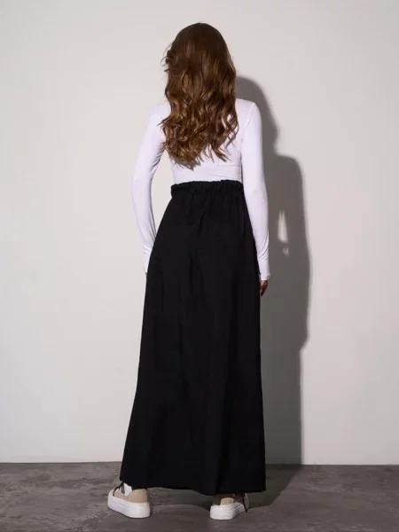 Спідниця максі ISSA Plus вельвет чорний