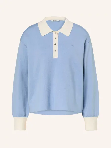 Sandro Koszulka Polo Z Dzianiny blau