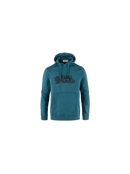 Fjällräven Logo Hoodie M Deep Sea Mężczyźni Bluzy i bluzy z kapturem Fjällräven Size: S niebieski