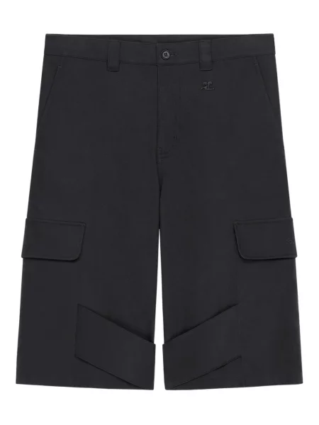 Pantaloni scurți cargo Courreges negru