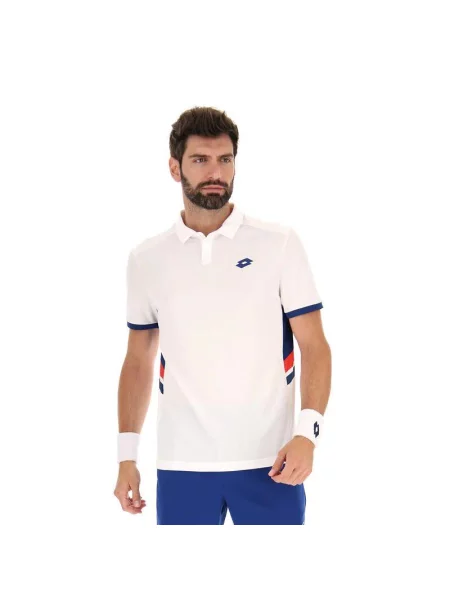 Koszulka tenisowa Lotto Squadra III Polo biała