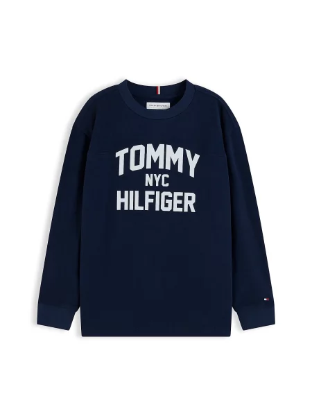 TOMMY HILFIGER Tricou Brand Love albastru marin alb