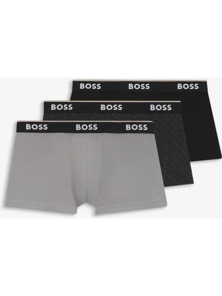 Bokserki BOSS Power Desig szary 3 sztuki XS czarny