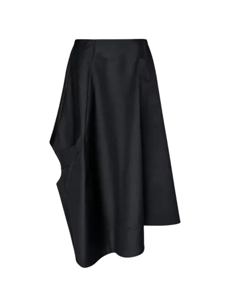 Fustă midi Comme Des Garçons asimetrică negru