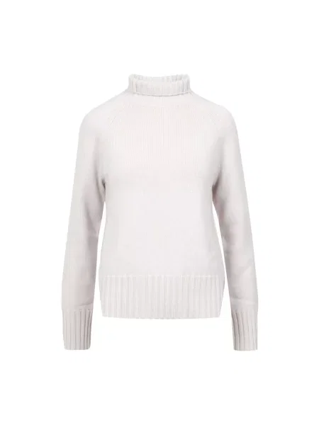 Sweter Max Mara wełniany z wysokim kołnierzem szary