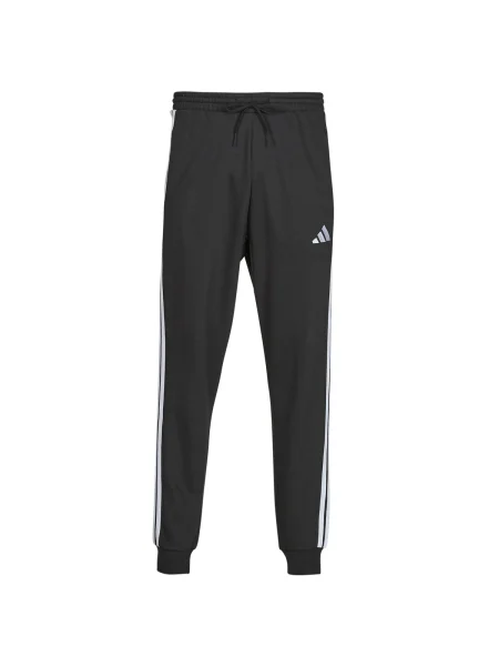 Fleecové pruhované jogger nohavice Adidas čierna