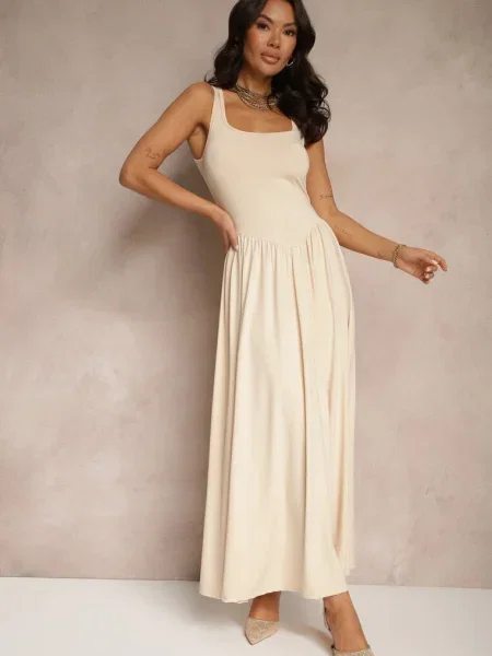 Rochie Ravvia deschis bej