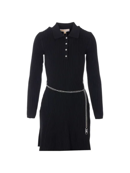 Dzianinowa mała sukienka mini Michael Michael Kors garniturowa czarna