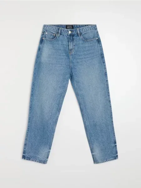 Sinsay Jeansy loose fit z elektem sprania niebieski