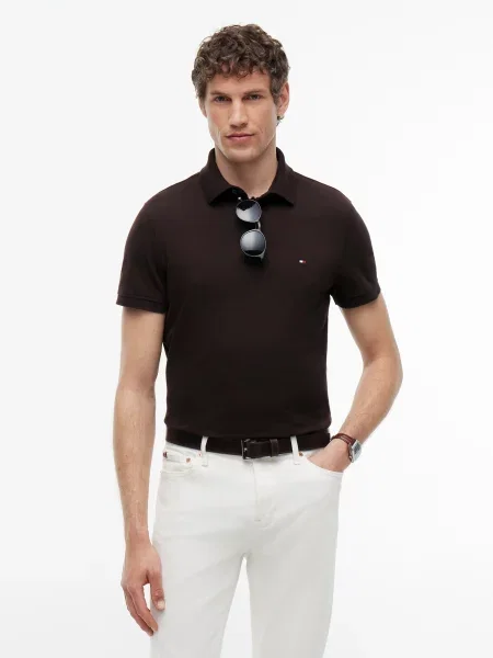 TOMMY HILFIGER Tričko CORE tmavohnedá