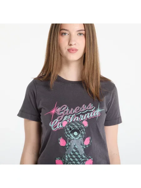 T-shirt Guess Jeans Ss Cn Guess Bear Tee Jet Black Multi S μαύρο